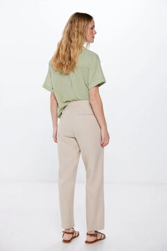Springfield Pantalón chino lino beige