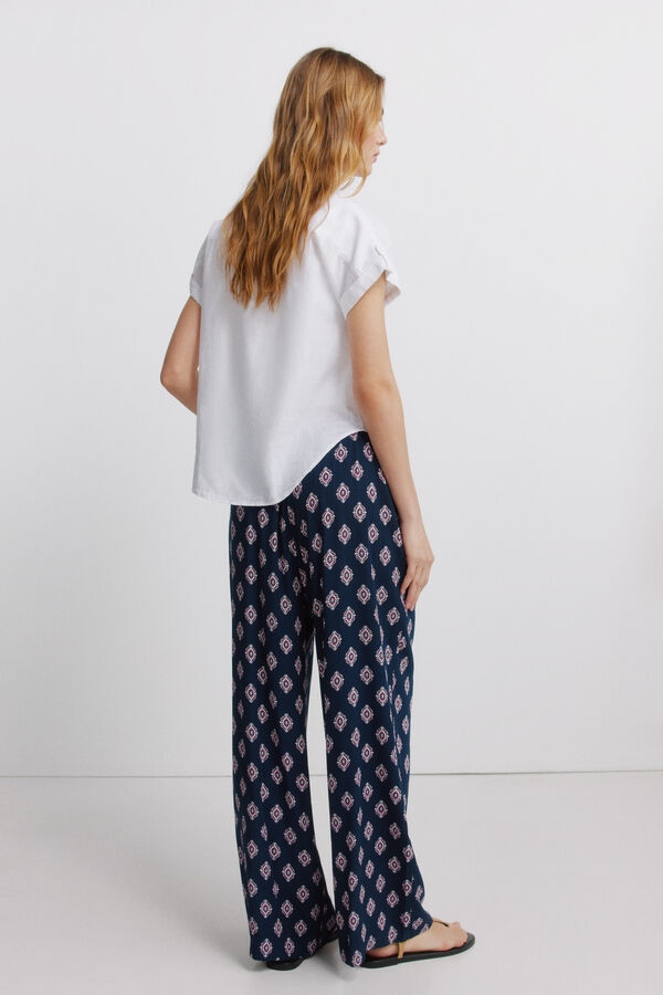 Springfield Pantal&oacute;n estampado r&uacute;stico con cord&oacute;n marino
