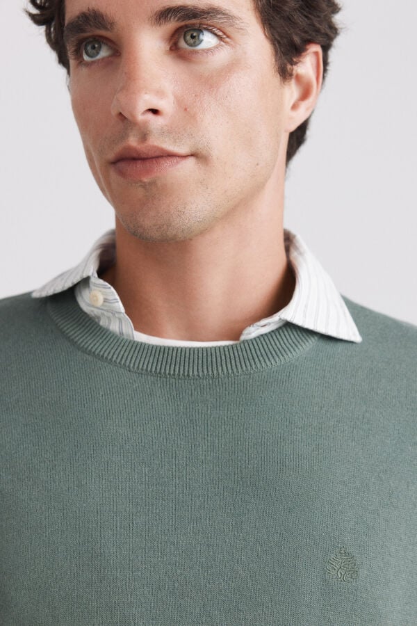 Springfield Su&eacute;ter b&aacute;sico cuello redondo verde