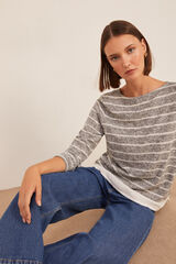 Springfield Playera Bimateria Hombros Botones gris