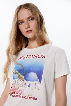 Springfield Playera Gráfica Paisaje beige