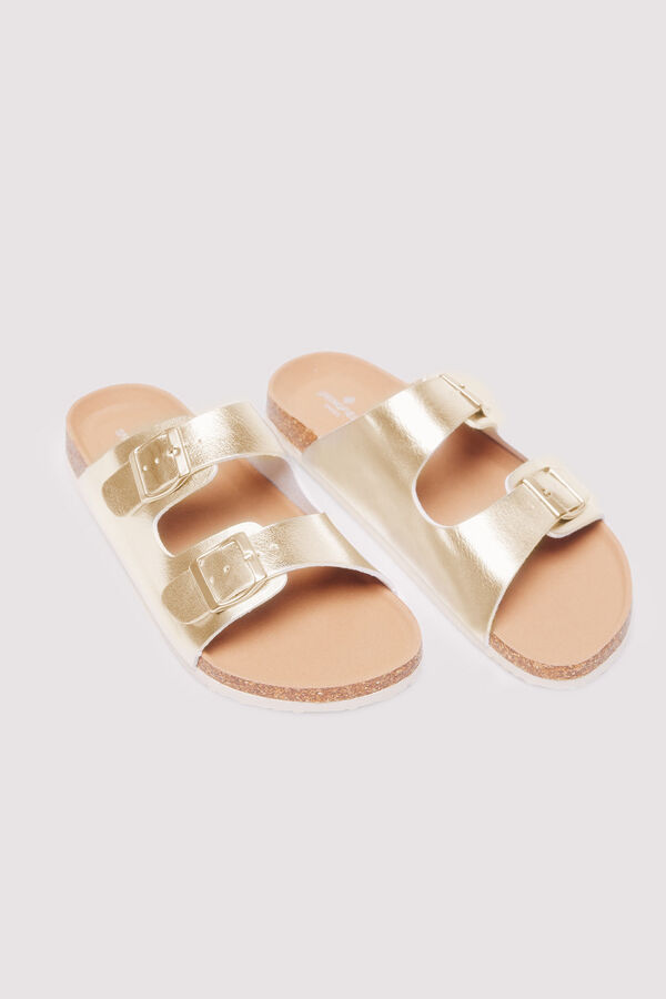 Springfield Sandalia hebillas dorada beige
