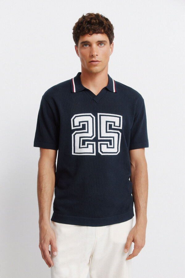 Springfield Polo sport de jacquard azul tinta