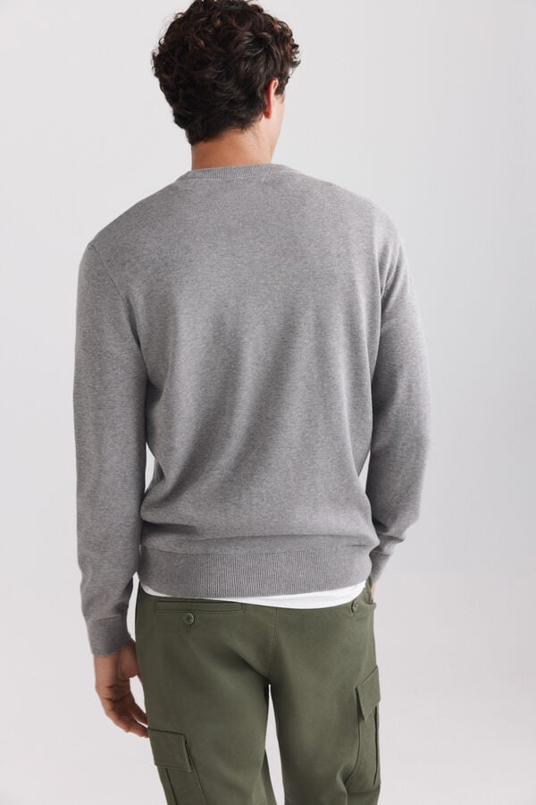 Springfield Su&eacute;ter b&aacute;sico cuello redondo gris