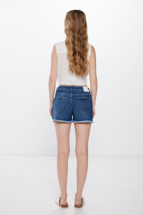 Springfield Short denim bordados azul medio