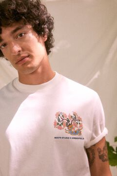 Springfield Playera estampado multicolor "Roots Studio" marfil