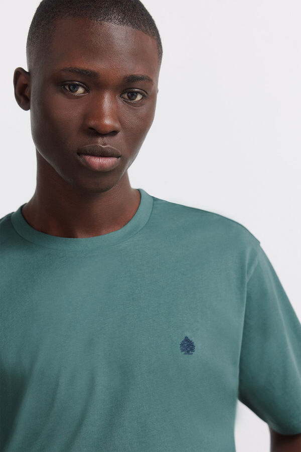 Springfield Camiseta b&aacute;sica logo Springfield turquesa