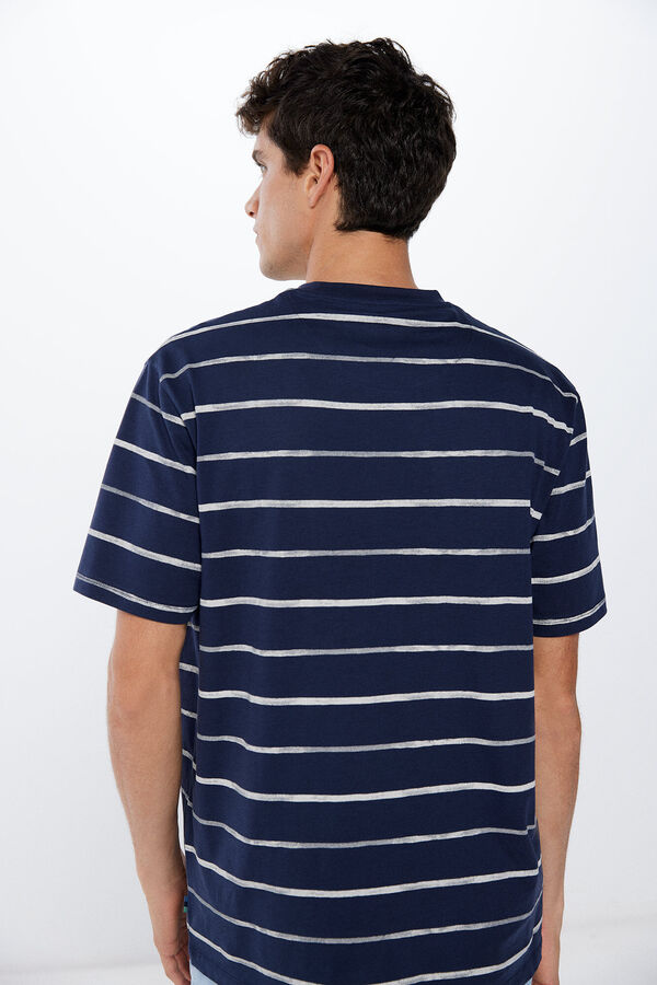 Springfield Playera rayas acuarela azul