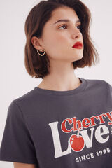 Springfield Playera "Cherry love" gris