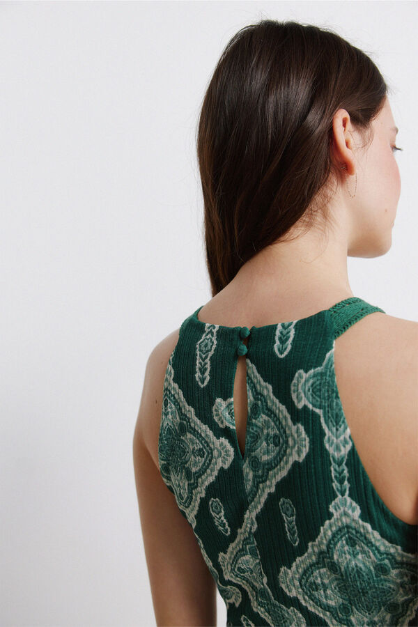 Springfield Vestido halter de crochet verde