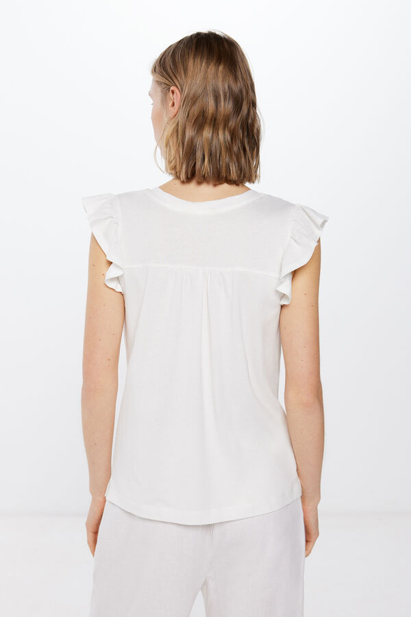 Springfield Playera Bordado Étnicos beige