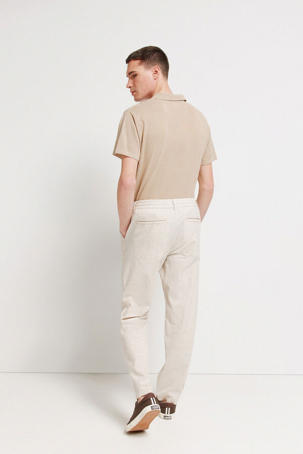Springfield Pantal&oacute;n chino comfort fit de lino beige