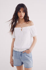 Springfield Top mesonera puntilla natural