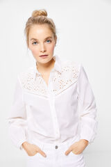 Springfield Blusa Bordado Suizo beige