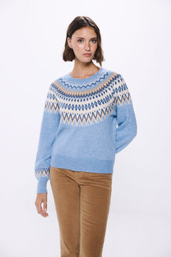 Springfield Suéter cenefas jacquard multicolor azul