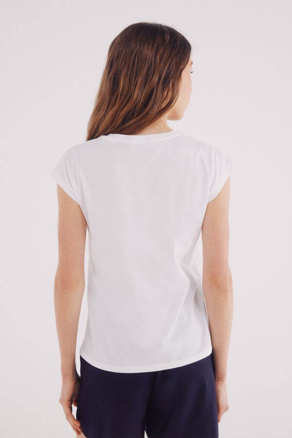 Springfield Camiseta hombros crochet natural
