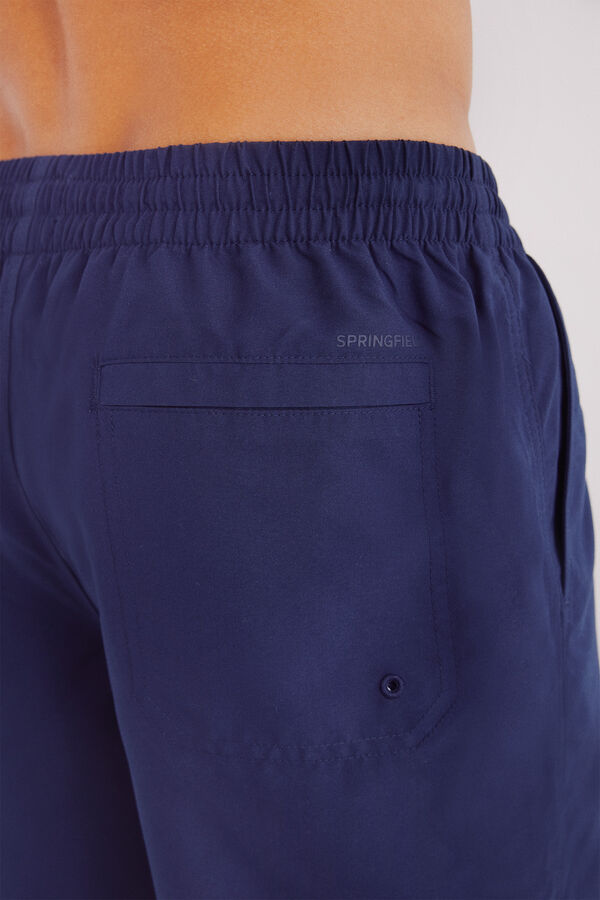 Springfield Bañador liso logo Springfield azulado