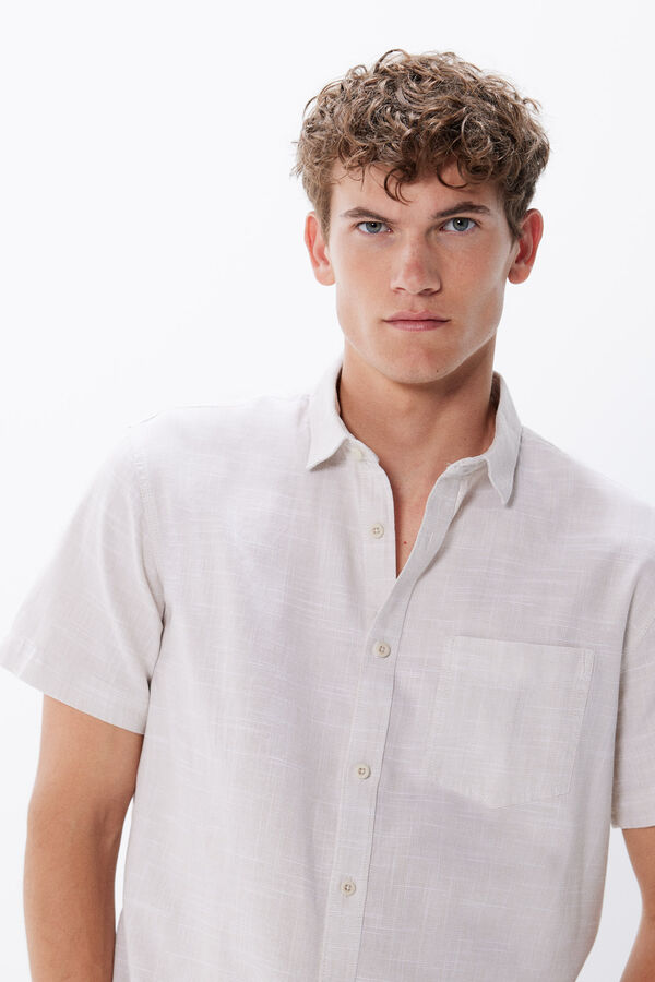 Springfield Camisa manga corta bicolor café