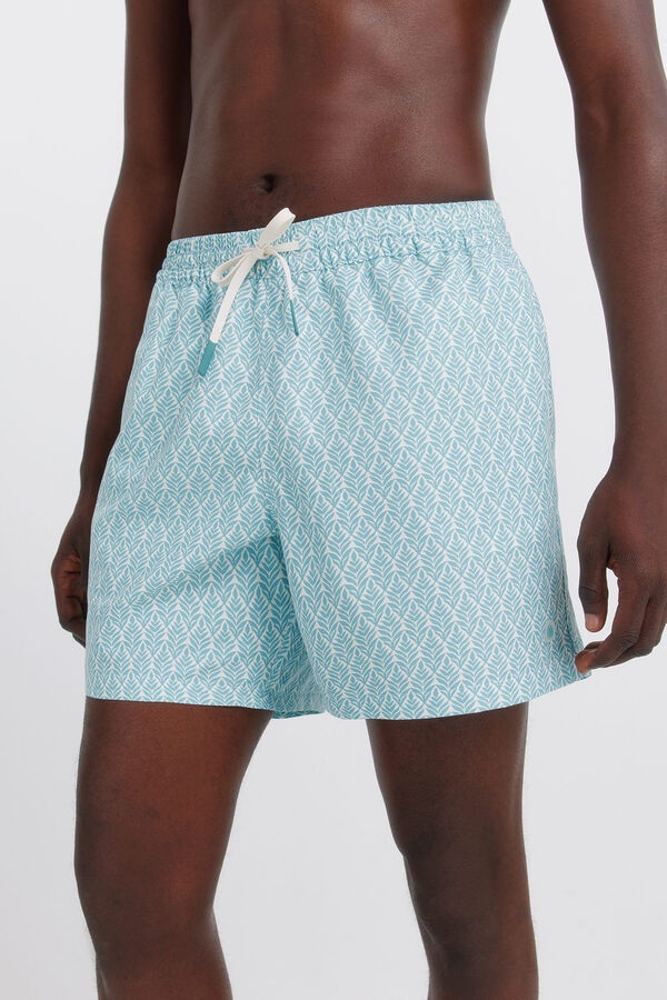 Springfield Traje de ba&ntilde;o estampado de hojas azul