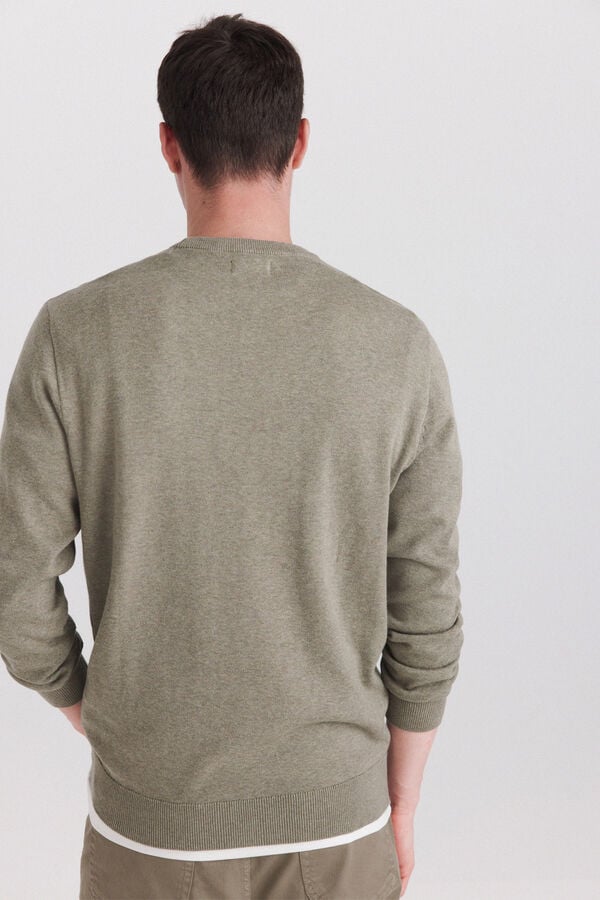 Springfield Su&eacute;ter b&aacute;sico cuello redondo khaki