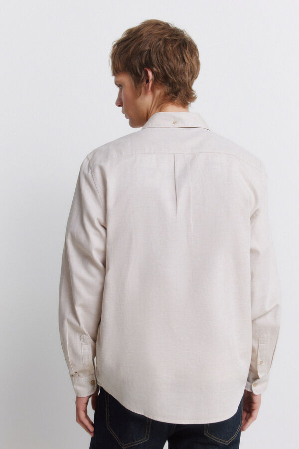 Springfield Camisa de estructura beige