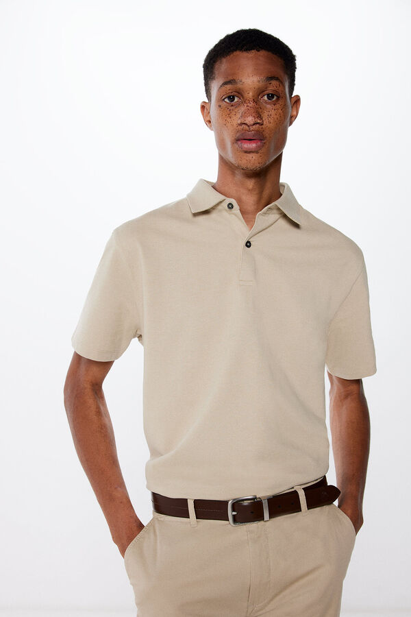 Springfield Polo piqué estructura relax beige medio