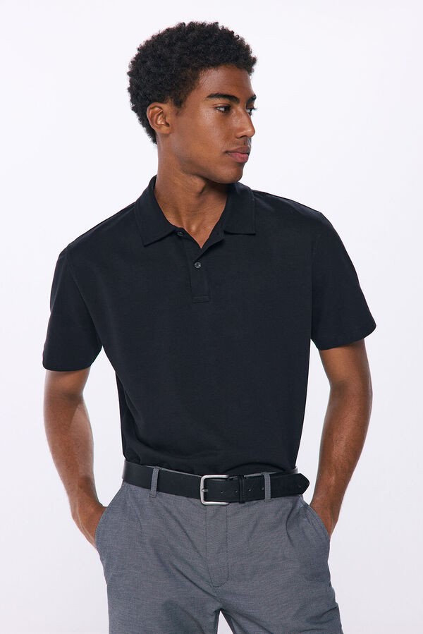Springfield Polo piqué estructura regular fit negro