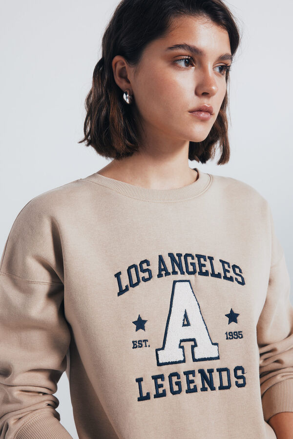 Springfield Sudadera gráfica ciudad beige