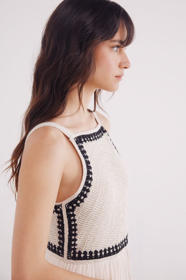 Springfield Vestido midi crochet bambula amarillo