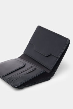 Springfield Cartera slim efecto piel con micro perforado negro