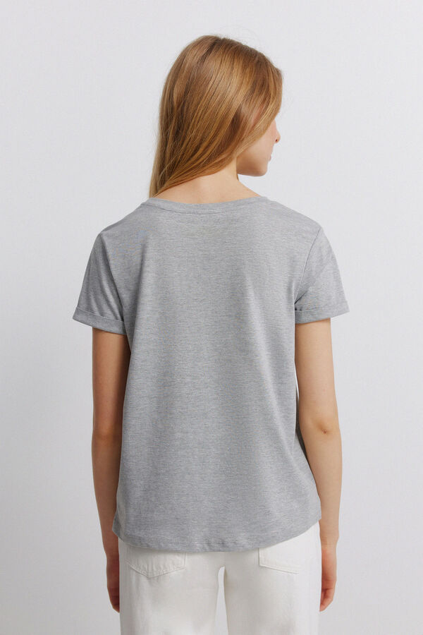 Springfield Playera con estampado de fruta gris