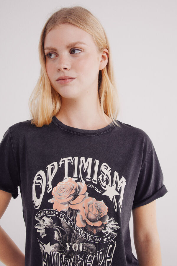 Springfield Playera "Optimism" gris