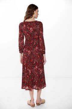 Springfield Vestido midi estampado paisley rojo
