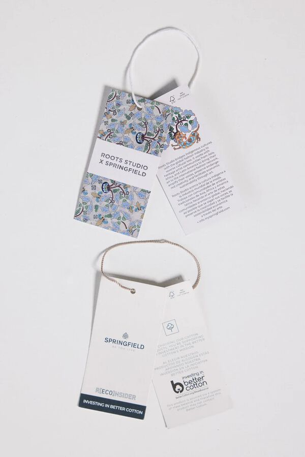 Springfield Playera estampado espalda "Roots Studio" azul