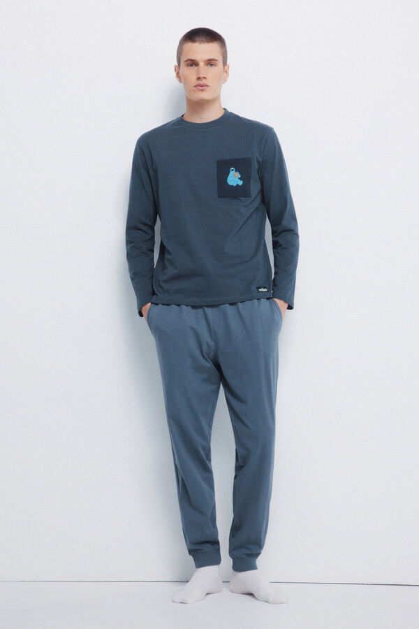 Springfield Pijama larga Cookie Monster azul