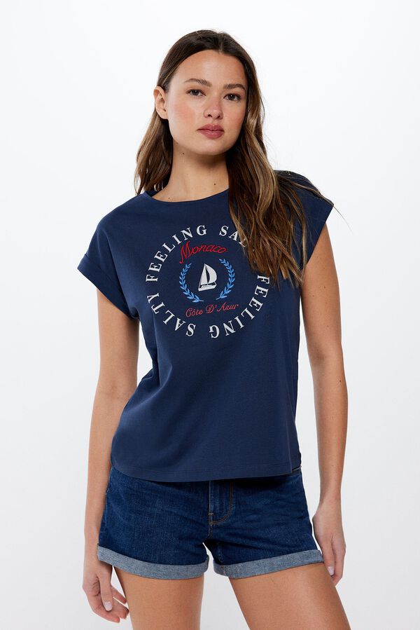 Springfield Playera Gráfica Marinera azulado