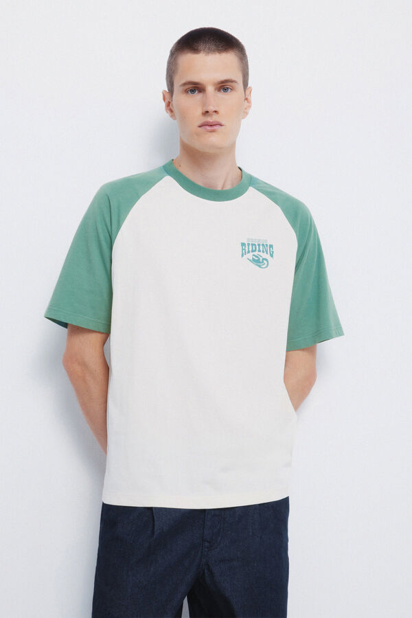 Springfield Playera de montar en un Bronco verde