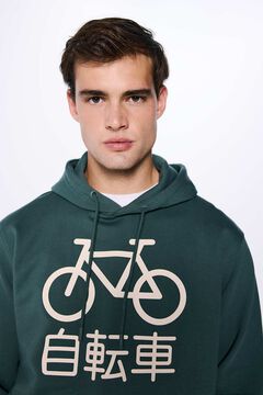 Springfield Sudadera capucha bici Japón verde