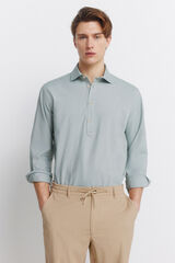 Springfield Camisa polera oxford ligero verde
