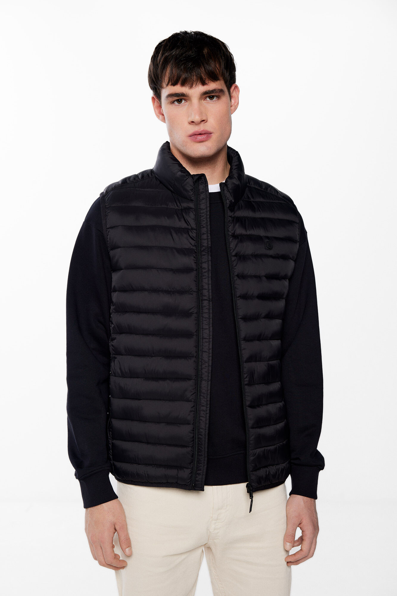 Chaleco negro acolchado clearance