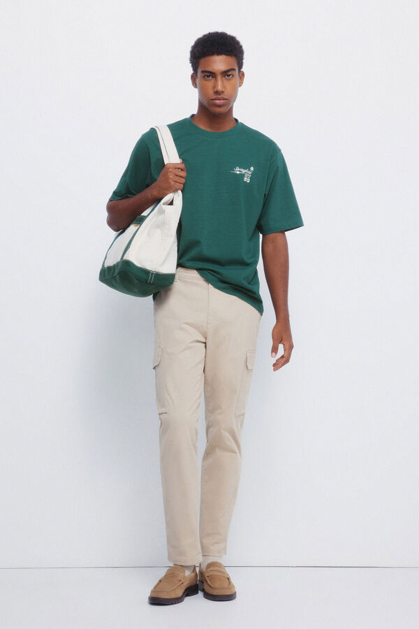 Springfield Playera con collage de Springfield verde