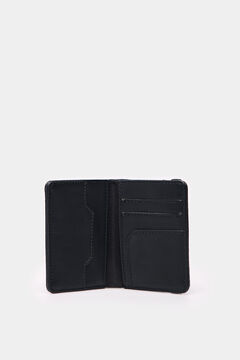 Springfield Cartera slim efecto piel con micro perforado negro