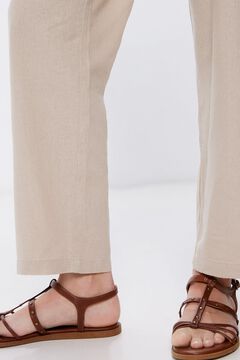 Springfield Pantalón chino lino beige