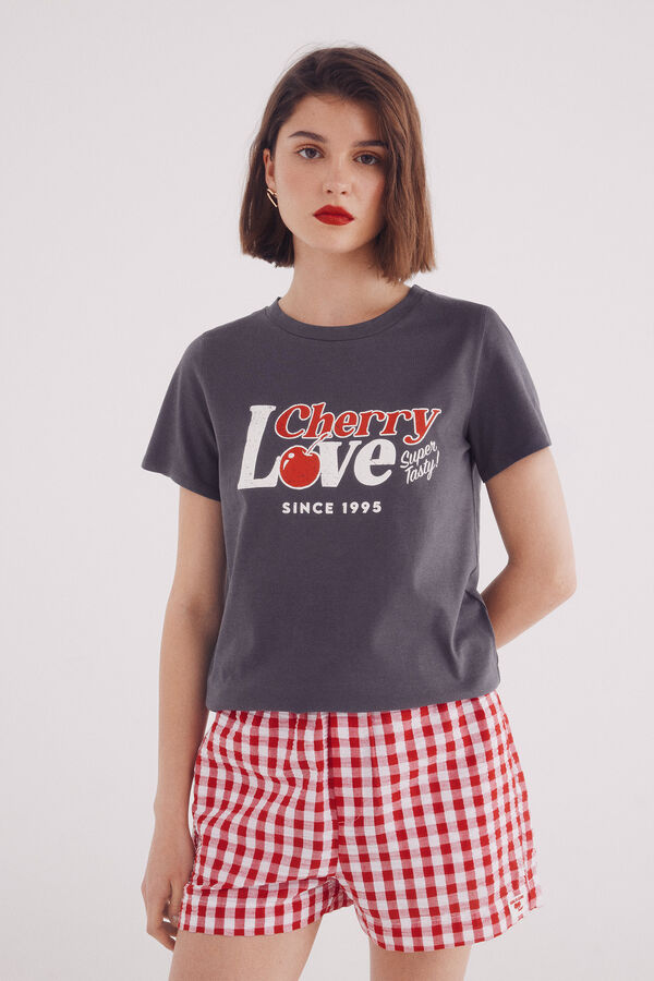Springfield Playera "Cherry love" gris