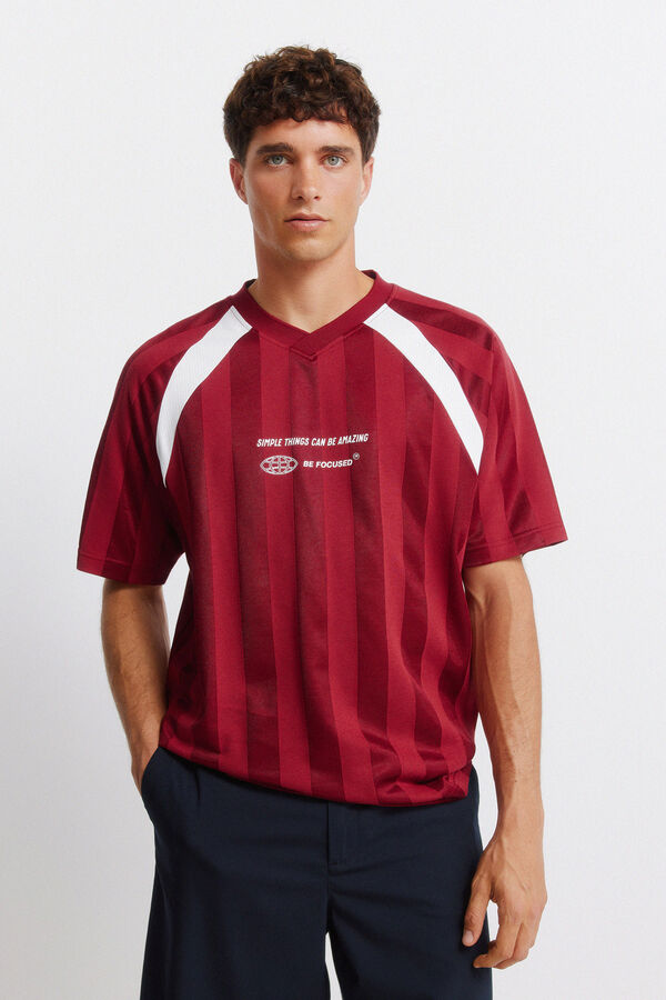 Springfield Playera de f&uacute;tbol de piezas rojo