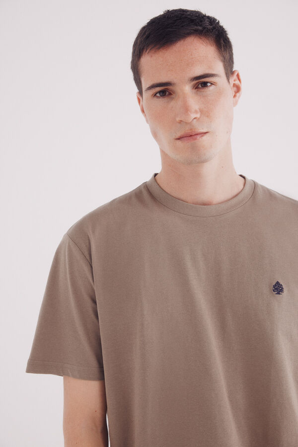 Springfield Playera básica cuello redondo café