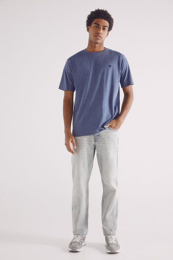 Springfield Playera microraya color azul indigo