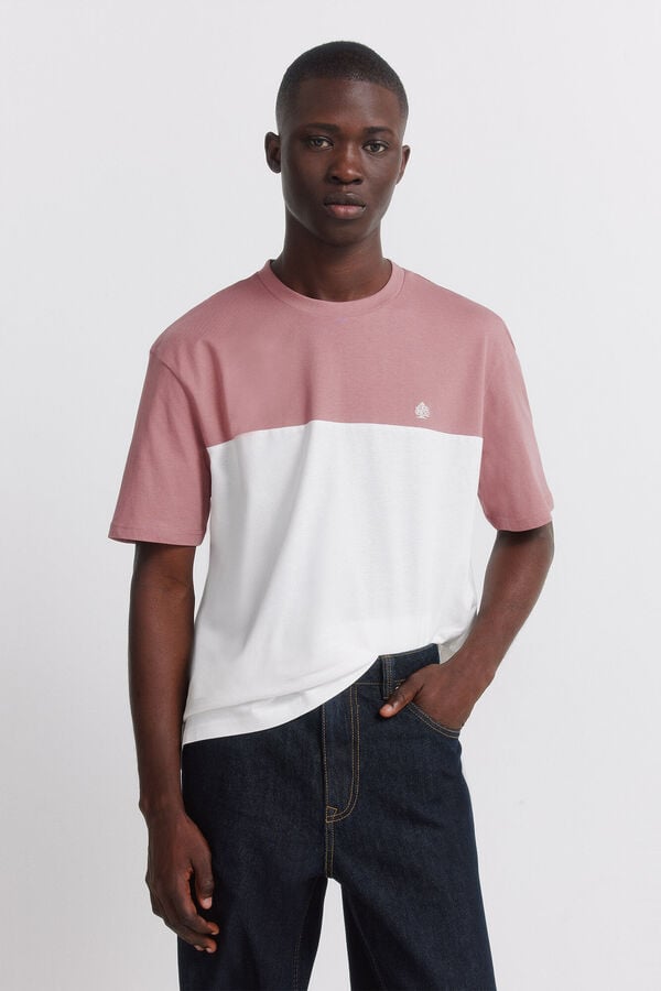 Springfield Playera bloque de color rosa