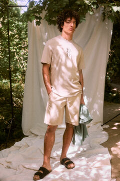 Springfield Playera estampado espalda "Roots Studio" café