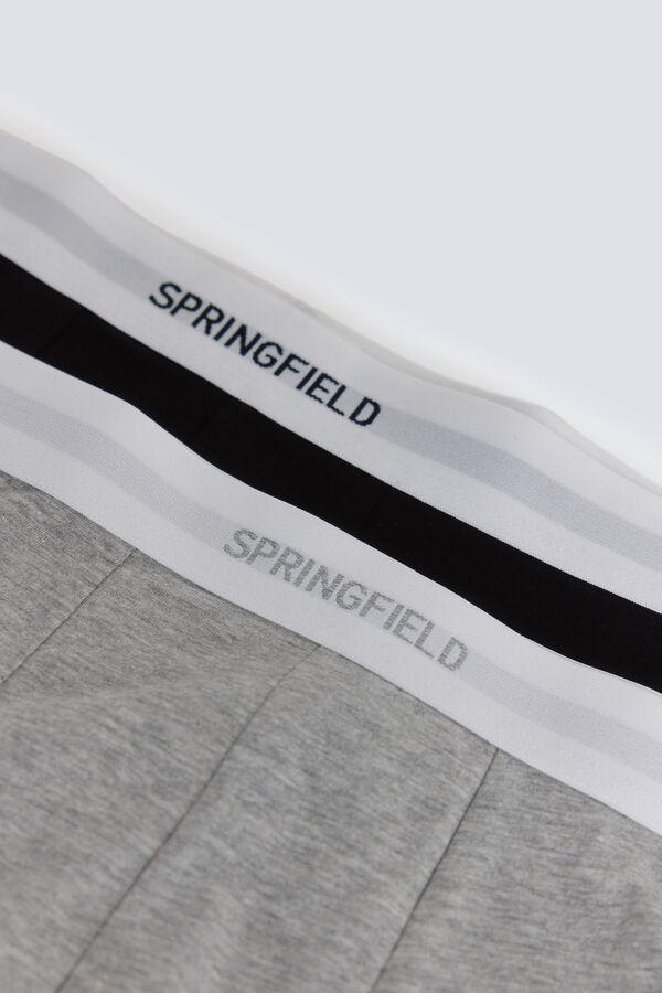 Springfield Paquete de 2 boxers de tejido de algod&oacute;n negro